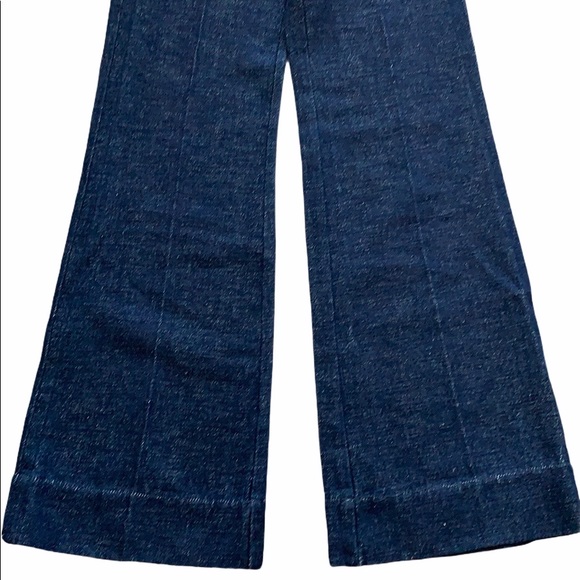 Zara Wide Leg Flare Denim Pants - Picture 6 of 8